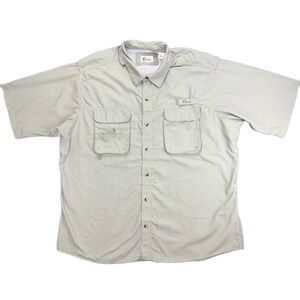 Worldwide Sportsman Mens 2XL Gray Nylon Mesh Shirt Short Sleeve Fishing Outdoor